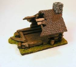 Log Cabin Ruin w/Shingle Roof